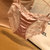 欧美复古宫廷蕾丝女士内裤包臀冰丝绸缎性感透视法式中低腰三角裤(粉红色 L)