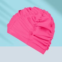 SUNTEK游泳帽女士长发时尚舒适布料泳帽成人大号长发护耳温泉游泳装备(粉色)