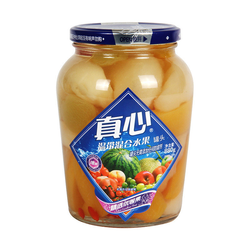 【真心方便食品图片】真心温带混合水果罐头 880g图片大全,高清图片
