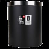 得力（deli）垃圾桶 家用清洁器 垃圾纸篓 金属黑 办公用品 9199 全金属桶身压圈垃圾桶(黑色)