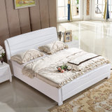 王者佳人 橡胶木床1.5 1.8米双人床现代中式实木床 加厚款大床婚床 HLHF-815(海棠色1.5米)