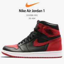 耐克篮球鞋 Nike Air Jordan 1 OG Banned AJ1 乔1黑红禁穿高帮篮球鞋 555088-001(图片色 42.5)