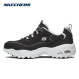 Skechers斯凯奇男鞋DLITES透气增高小白鞋熊猫鞋老爹鞋 666090(黑色 39)