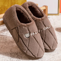 2021棉拖鞋女家居秋冬季居家室内保暖情侣毛绒家用防滑厚底月子鞋(12 XL)