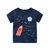 浒浒豹2021品牌童装夏季新款儿童短袖T恤韩版宝宝衣服汗衫(贵族蓝 90cm)