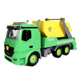 酷米玩具 儿童玩具男孩女孩惯性工程玩具车 垃圾车音乐故事环卫扫地车 DIY拆装环卫车 KM6025(绿色 版本)