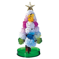 迷你圣诞树纸树开花浇水生长结晶魔法树节日装饰品儿童玩具小礼物(纸树开花 彩树 默认版本)