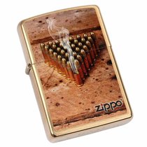 zippo打火机28674弹痕 铜拉丝彩印   之宝男士礼品生日礼物-赠品