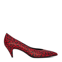 YSL女士红黑色豹纹中跟鞋351847-CLY00-656136拼色 时尚百搭