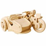 若态科技儿童益智玩具木质拼装电动军事模型车遥控摩托三轮车V300
