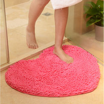 雪尼尔可爱心形防滑地垫 桃心地垫 浴室吸水垫 婚房心型门垫(粉色 50*60cm)