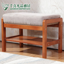 千喜凡品雅居  中式换鞋凳简约现代创意沙发凳(原木色)