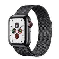 （Apple） 苹果Apple Watch Series 5智能手表iwatch5苹果手表(灰色不锈钢表壳+灰色米兰尼斯表带 40mm GPS+蜂窝网络款)