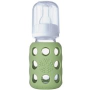 美国Lifefactory 婴儿玻璃奶瓶 防摔防爆奶瓶120ML(浅绿 110048)