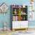 简约儿童书柜实木落地书架家用玩具置物架简易学生收纳储物柜子(4层80长带门灰色【送货到家】)