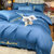 公主风水洗棉四件套夏季冰丝床上用品床单被套三件套欧式裸睡床品(城堡-月光蓝)