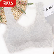 南极人内衣女夏薄款吸湿透气无钢圈无痕随心裁背心式聚拢彩棉胸罩(灰色 XXL)