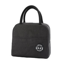 新款阳离子便当包保冷保鲜袋学生带饭包手提野餐包饭盒袋tp1948(黑色)