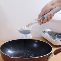 厨房洗锅刷液压刷子自动加液式多功能长柄洗碗刷懒人清洁器(1刷2棉)