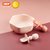 硅胶短柄勺子小宝宝学食训练婴儿童辅食吃饭软叉勺餐具7xy(粉色叉勺+吸盘碗)
