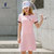 POLO SPORT新品户外运动长裙女士弹力透气棉质翻领POLO裙 百搭群时尚气质裙子(粉红色 XL)