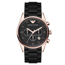 阿玛尼手表商务休闲时尚潮流胶包钢表带男士石英手表AR5905(AR5905 AR5905)