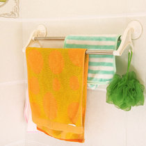 吸盘双杆毛巾架 多功能浴室毛巾架 卫生间不锈钢置物架
