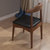 撼林 实木餐椅现代简约北欧书桌椅单人靠背坐垫可拆洗家用电脑椅(胡桃色皮坐垫)