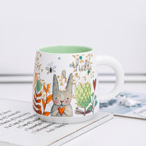 松发瓷器瓷器陶瓷马克杯办公咖啡杯茶杯牛奶杯早餐麦片杯 兔子450ml 可爱兔子设计