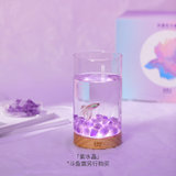 小佩起源纪水晶石斗鱼缸泰国斗鱼鱼缸桌面创意鱼缸礼物(紫水晶)