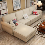 思巧 布艺沙发美式客厅转角布沙发现代简约小户型 欧式布沙发组合可以拆洗 1021(图片色 单人+双人+贵妃)