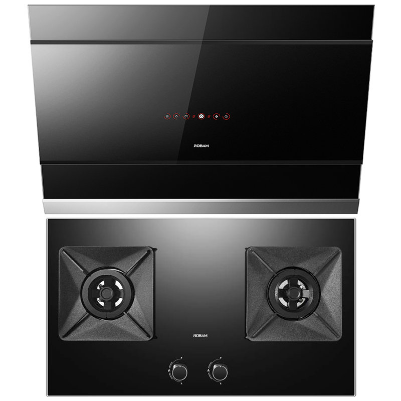 老板robam侧吸钢化玻璃烟灶套餐cxw2205701jzt9b012
