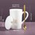 创意十二星座陶瓷马克杯带盖勺男女喝水杯家用情侣咖啡办公茶杯子(巨蟹座-带勺带盖)