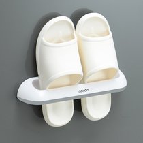 浴室拖鞋架壁挂式卧室放鞋子收纳神器卫生间免打孔家用创意置物架(短款-灰色 长260mm 【可放1双鞋】)