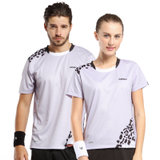 艾迪宝 ADIBO 羽毛球服男女款豹纹运动T恤(男士上衣A653 M)