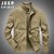 JEEP SPIRIT男装秋季新款简约时尚立领夹克衫吉普加肥大码茄克上衣外套(深蓝 XL)