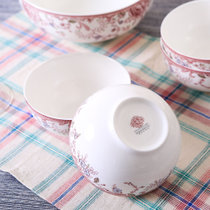 敏杨 红色经典直口碗系列 陶瓷碗饭碗(红色经典5英寸直口碗（4只装）)