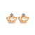 CRD克徕帝 王妃之冠 18K玫瑰金钻石耳钉 精致时尚皇冠造型钻石耳钉 E0228R