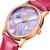瑞士宾格（BINGER）手表女表女士手表石英表爱心灵犀系列粉红色水钻典雅贝母面白色皮带腕表(553-2玫金蓝面)