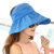 可折叠遮阳帽防晒帽子防紫外线帽大檐帽海边沙滩太阳帽空顶帽(蓝色)