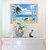 可移除儿童身高贴墙贴画宝宝卧室墙壁贴纸卡通动物宿舍客厅背景墙(阳光沙滩-sk7019a)