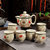 茶具套装整套陶瓷防烫双层杯功夫茶具中式青花瓷茶壶茶杯家用.Sy  套装(花鸟)(套装)