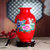时尚家居装饰摆设景德镇陶瓷经典花瓶中国红冬瓜瓶（含底座(花开富贵)