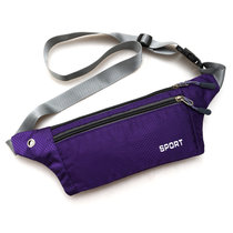 新款运动腰包女防水贴身腰包户外跑步腰包手机包零钱包(紫色 腰包)