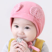 牛奶朋友春秋款男女儿童宝宝帽可爱大耳朵卡通胎儿帽婴儿帽(粉红色 均码3-12个月（46-48CM）)