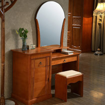 禧乐菲 实木梳妆台 小户型简易时尚现代中式化妆桌 多功能储物梳妆桌
