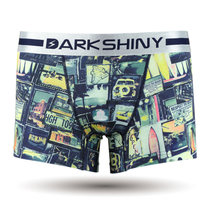 DarkShiny 日本时尚设计 复古拼色相片 男式平角内裤「HOOR02」(花色 S)