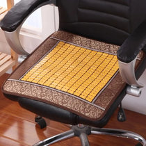 夏季麻将凉席坐垫办公室电脑椅垫夏天餐椅竹子竹垫子汽车座垫透气(金色包边)