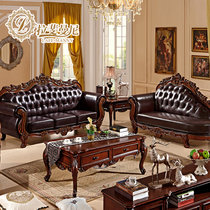 拉斐曼尼 IS001 美式沙发 美式乡村沙发 客厅欧式头层皮沙发组合(A款 1+3+左妃)