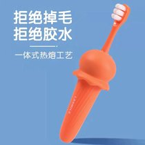 儿童牙刷卡通超柔软毛训练牙刷 呵护牙龈贴合牙齿3-7岁配备两支替换刷头(一只牙刷加两个替换刷头 橙色)